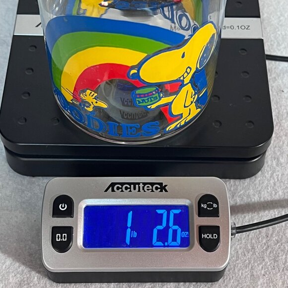 Vintage Peanuts Snoopy & Woodstock Rainbow Glass Goodies Cookie Candy Jar 7" - Picture 13 of 13
